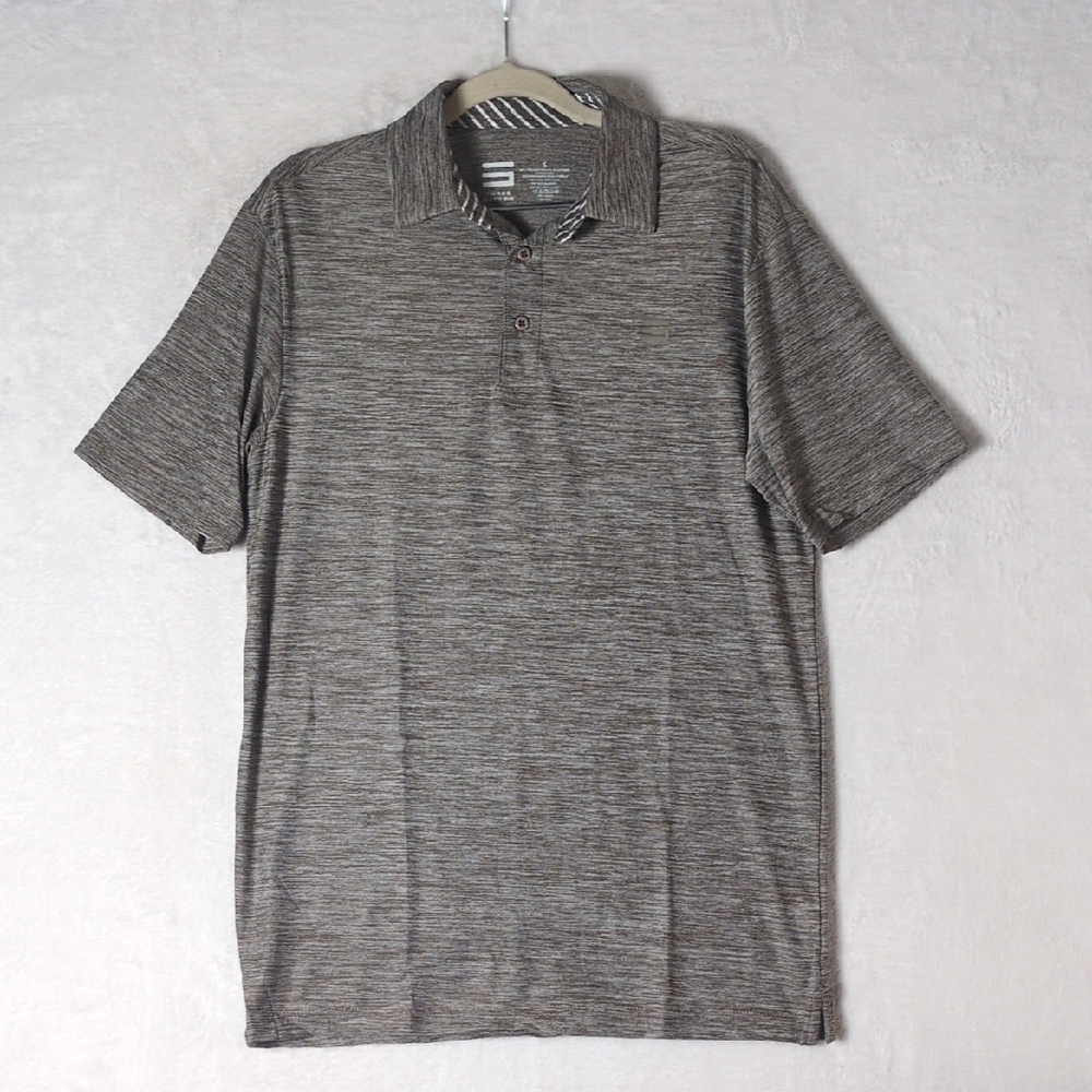 Three Sixty Six Men's Gray‎ Performance Golf Polo Shirt Size S